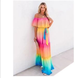 NWOT Vici ombré rainbow maxi dress